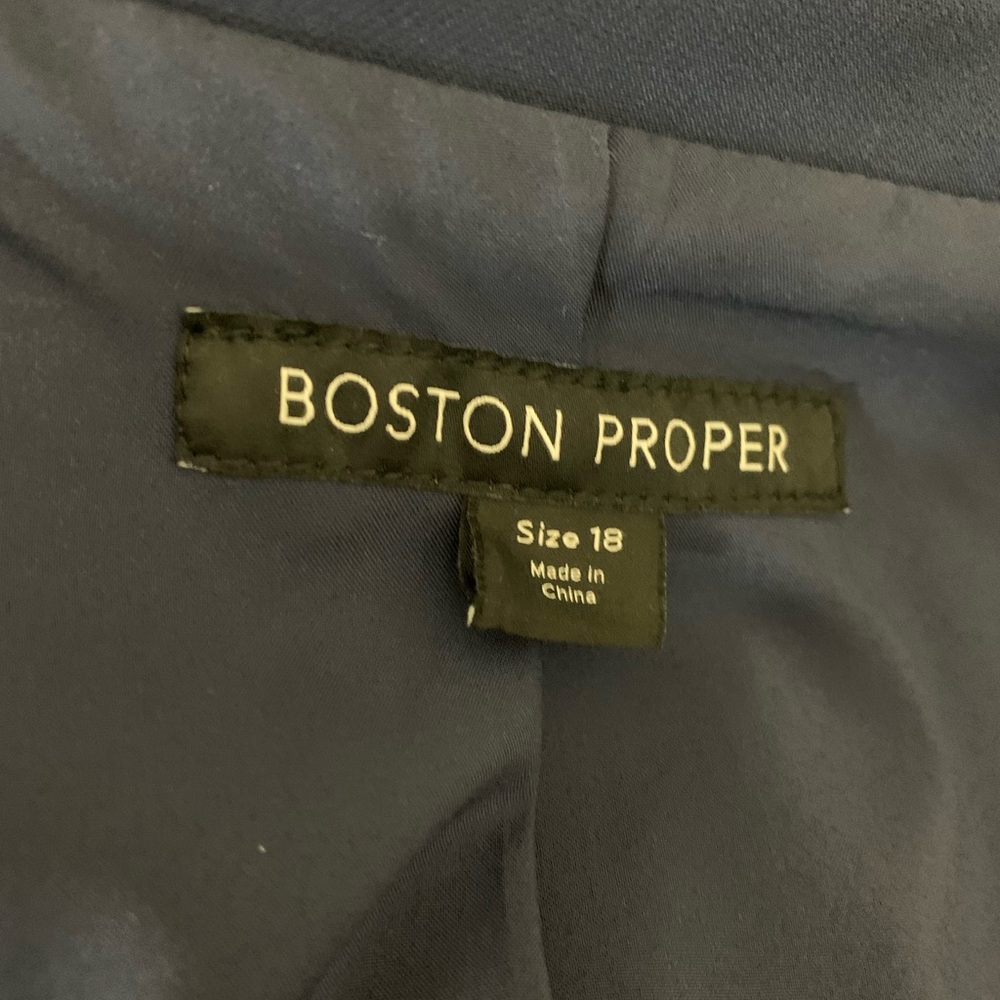 Boston Proper Blue Double Breasted Nautical Button Blazer Size 18 - Picture 9 of 11